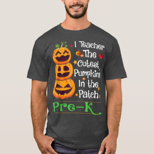 Ich lehre das Niedlichste Pumpkin Pre-k Lehrer Hal T-Shirt