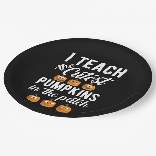 Ich lehre die Niedlichsten Kürbis in den Patch Pappteller (Schrägansicht)