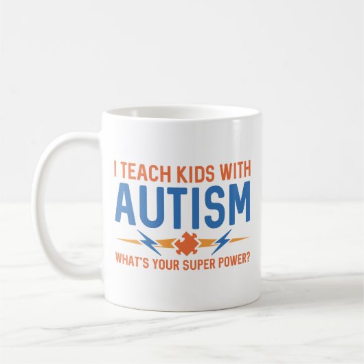 Ich lehre Kinder Autismus Kaffeetasse (Links)