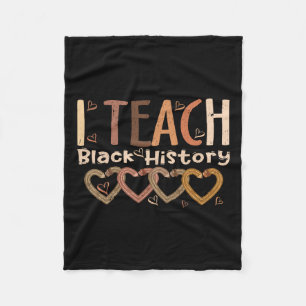 Ich lehre schwarze Geschichte Herz Stift Afro Afri Fleecedecke