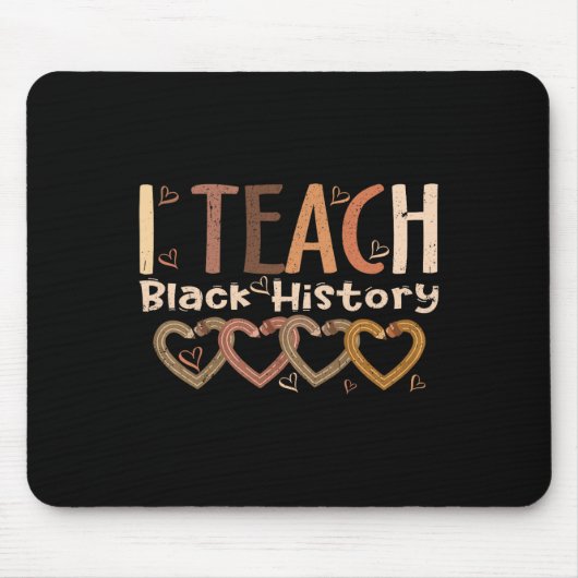Ich lehre schwarze Geschichte Herz Stift Afro Afri Mousepad (Vorne)