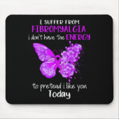 Ich leide an Fibromyalgie Butterfly Pur Mousepad (Vorne)