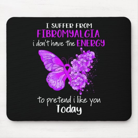 Ich leide an Fibromyalgie Butterfly Pur Mousepad (Vorne)