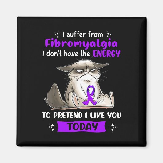 Ich leide unter fibromyalgischer Aufklärungskatze Magnet (Vorne)