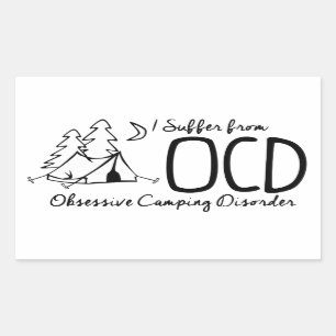 Ich leide unter OCD - besessene Campings-Störung Rechteckiger Aufkleber