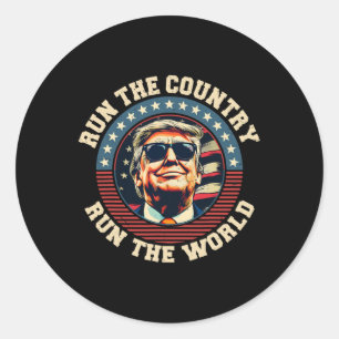 Ich leite das Land und die Welt lustig Trump 2 Runder Aufkleber
