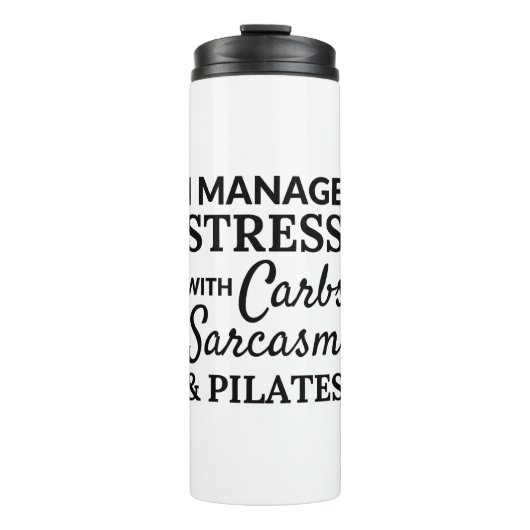 Ich leite Stress - Kohlenhydrate, Sarkasmus - Pila Thermosbecher (Vorderseite)