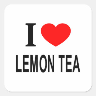 ICH ❤️ LEMON TEA I LIEBE LEMON TEA ICH HERZ LEMON  QUADRATISCHER AUFKLEBER
