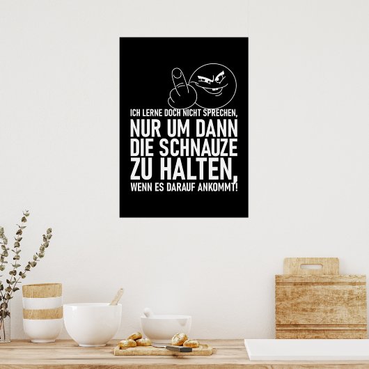 ICH LERNE DOCH NICHT SPRECHEN POSTER (Küche)