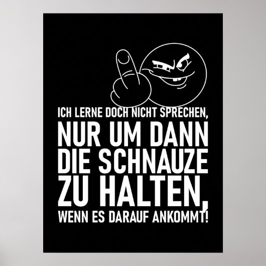 ICH LERNE DOCH NICHT SPRECHEN POSTER (Vorne)
