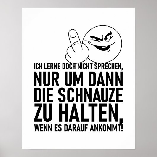 ICH LERNE DOCH NICHT SPRECHEN POSTER (Vorne)