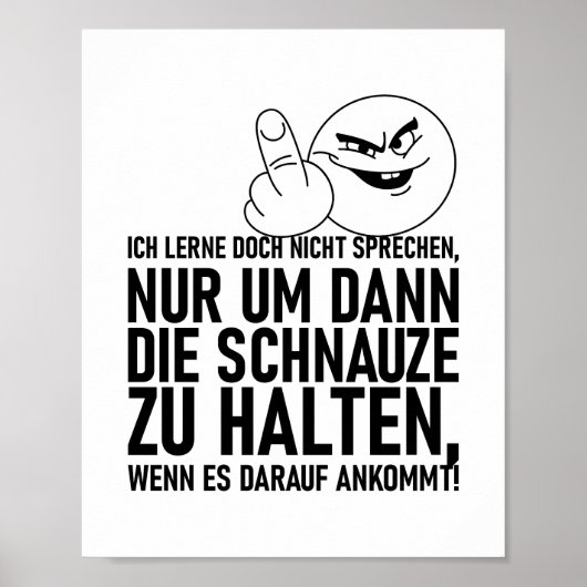 ICH LERNE DOCH NICHT SPRECHEN POSTER (Vorne)