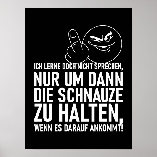 ICH LERNE DOCH NICHT SPRECHEN POSTER (Vorne)