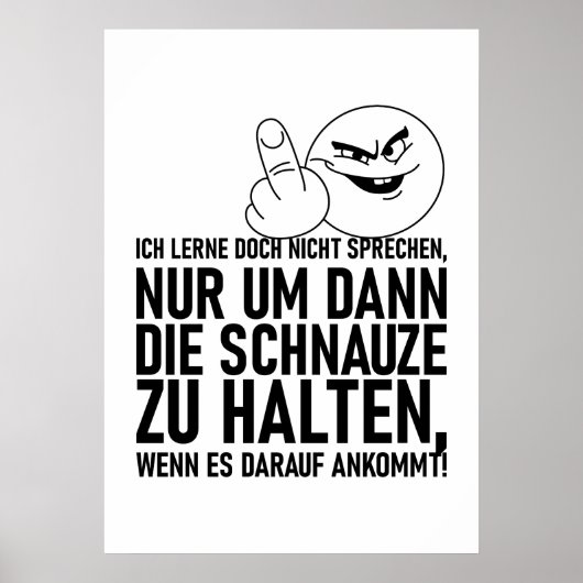 ICH LERNE DOCH NICHT SPRECHEN POSTER (Vorne)