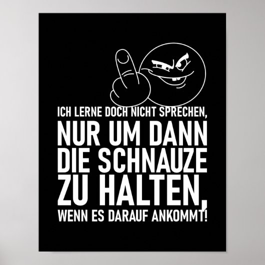 ICH LERNE DOCH NICHT SPRECHEN POSTER (Vorne)
