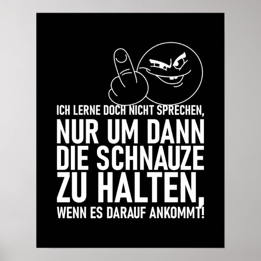 ICH LERNE DOCH NICHT SPRECHEN POSTER (Vorne)