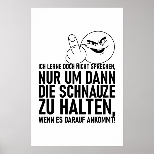 ICH LERNE DOCH NICHT SPRECHEN POSTER (Vorne)
