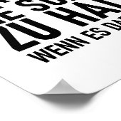 ICH LERNE DOCH NICHT SPRECHEN POSTER (Ecke)