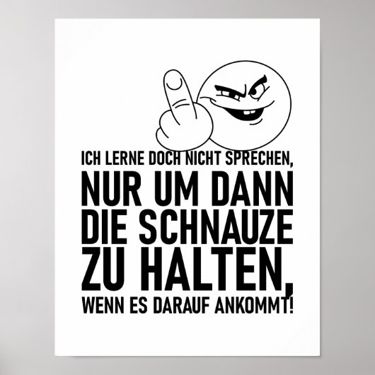ICH LERNE DOCH NICHT SPRECHEN POSTER (Vorne)