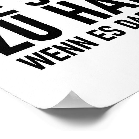 ICH LERNE DOCH NICHT SPRECHEN POSTER (Ecke)