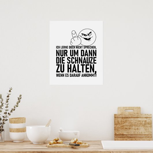 ICH LERNE DOCH NICHT SPRECHEN POSTER (Küche)