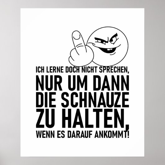 ICH LERNE DOCH NICHT SPRECHEN POSTER (Vorne)