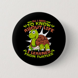 Ich lernte von Schildkröten Tortoise Painted Lover Button