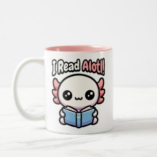 Ich lese Alotl! Niedlicher Axolotl Pub Zweifarbige Tasse