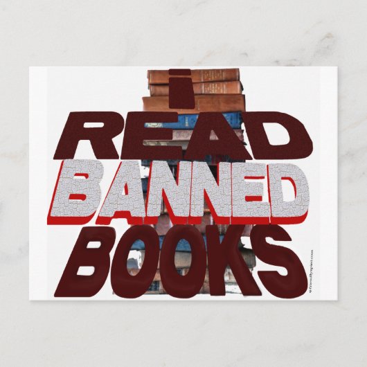 ICH LESE BANNED BOKS POSTKARTE (Vorderseite)