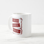 Ich lese Banned Books Bookworm Motto Spaß Kaffeetasse (Vorderseite Links)
