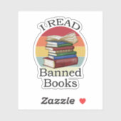 Ich lese Banned Books Librarian Bookworter Book Re Aufkleber (Blatt)