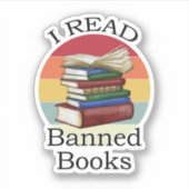 Ich lese Banned Books Librarian Bookworter Book Re Aufkleber (Vorderseite)