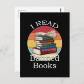 Ich lese Banned Books Librarian Bookworter Book Re Postkarte (Vorne/Hinten)