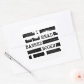 Ich lese Banned Books neu gelesen Quadratischer Aufkleber (Umschlag)