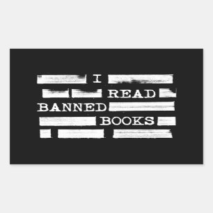Ich lese Banned Books neu gelesen Rechteckiger Aufkleber