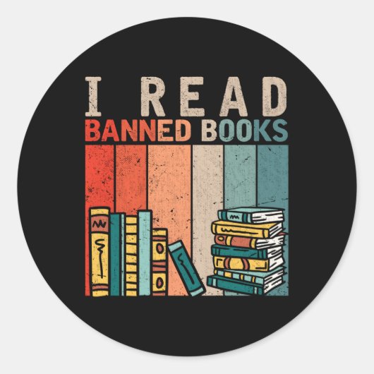Ich lese Banned Books Reader Bookworm Runder Aufkleber (Vorderseite)