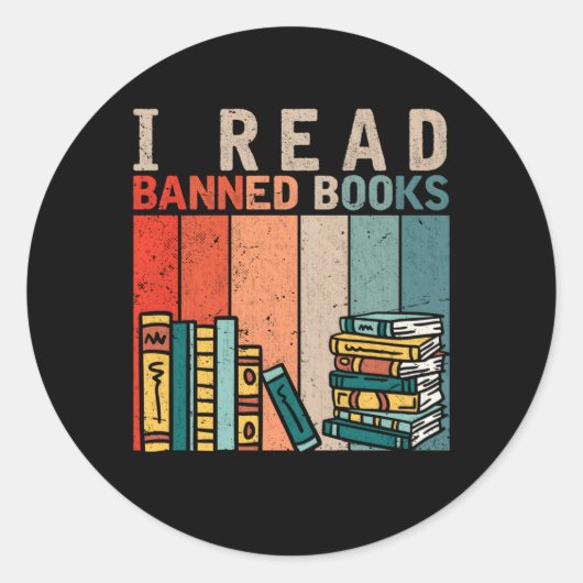 Ich lese Banned Books Reader Bookworm Runder Aufkleber (Vorderseite)