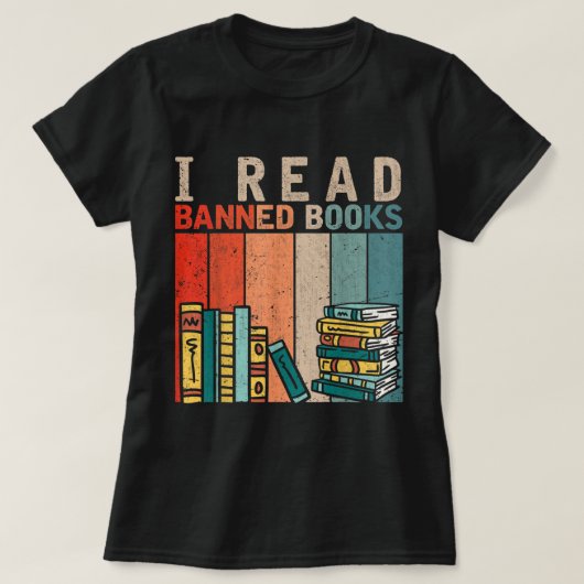 Ich lese Banned Books, Reader, Bookworm T - Shirt (Design vorne)