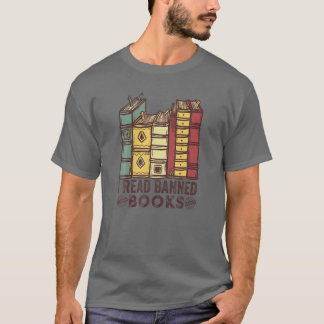 Ich lese Banned Books Retro Vintage Funny Bookworm T-Shirt