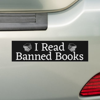 Ich lese Banned Books schwarz und weiß Autoaufkleber