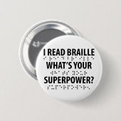 Ich lese Braille, was deine Supermacht ist Button (Vorne & Hinten)