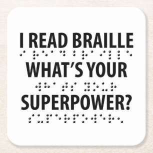 Ich lese Braille, was deine Supermacht ist Rechteckiger Pappuntersetzer