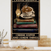 Ich lese Buch und trinke Kaffee Poster (Küche)