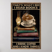 Ich lese Buch und trinke Kaffee Poster (Vorne)