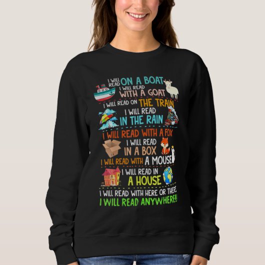 Ich lese Bücher auf einem Bootheber, der Lesegerät Sweatshirt (Vorderseite)