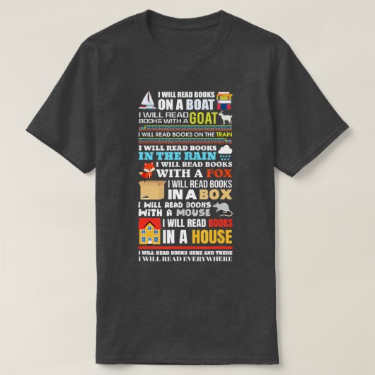 Ich lese Bücher auf einem Bootlesen Geschenk zum L T-Shirt (Design vorne)