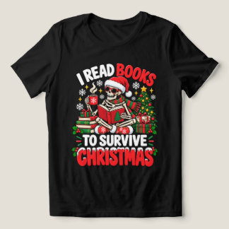 Ich lese Bücher Lustiges Skelett liest Weihnachtsb Tri-Blend Shirt