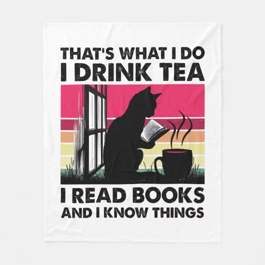 Ich lese Bücher und ich weiß Dinge Fleecedecke (Vorderseite)