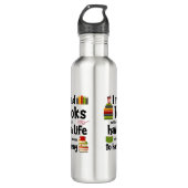 Ich lese Bücher, weil ich viele Leben führe Edelstahlflasche (Vorderseite)