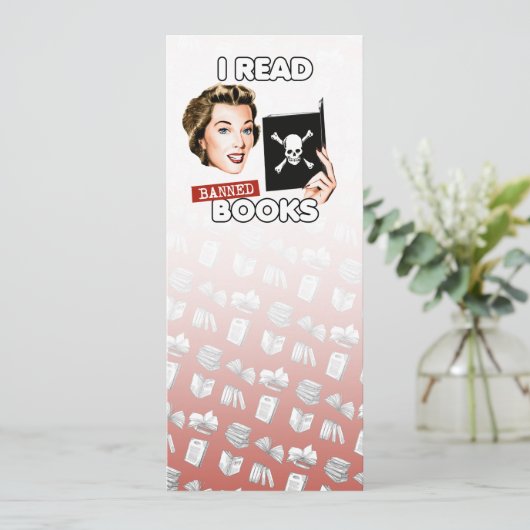 Ich lese das Lesezeichen "Banned Books" Save The Date (Stehend Vorderseite)